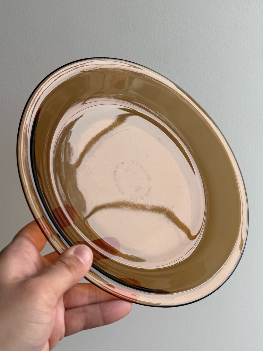 Anchor Hocking 9" Vintage Amber Glass #460 Round Pie Dish Plate